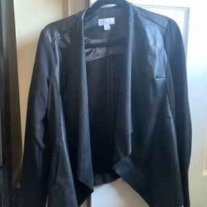D&Co cropped black leather jacket